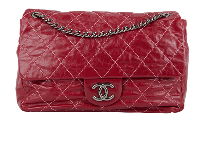 Double Stitch Maxi Flap Bag, front view